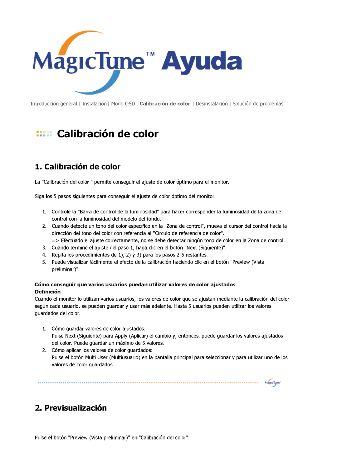 Samsung LS19HATESH/EDC, LS19HALKSB/EDC, LS17HATTSQ/EDC, LS17HAHESQ/EDC, LS15HAAKS/EDC, LS17HAAES/EDC manual Calibración de color 