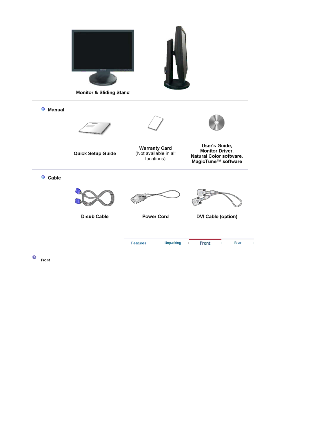 Samsung LS19HAWKSQ/SAI, LS19HAWCSH/EDC manual Monitor & Sliding Stand Manual, Users Guide, Monitor Driver, Quick Setup Guide 