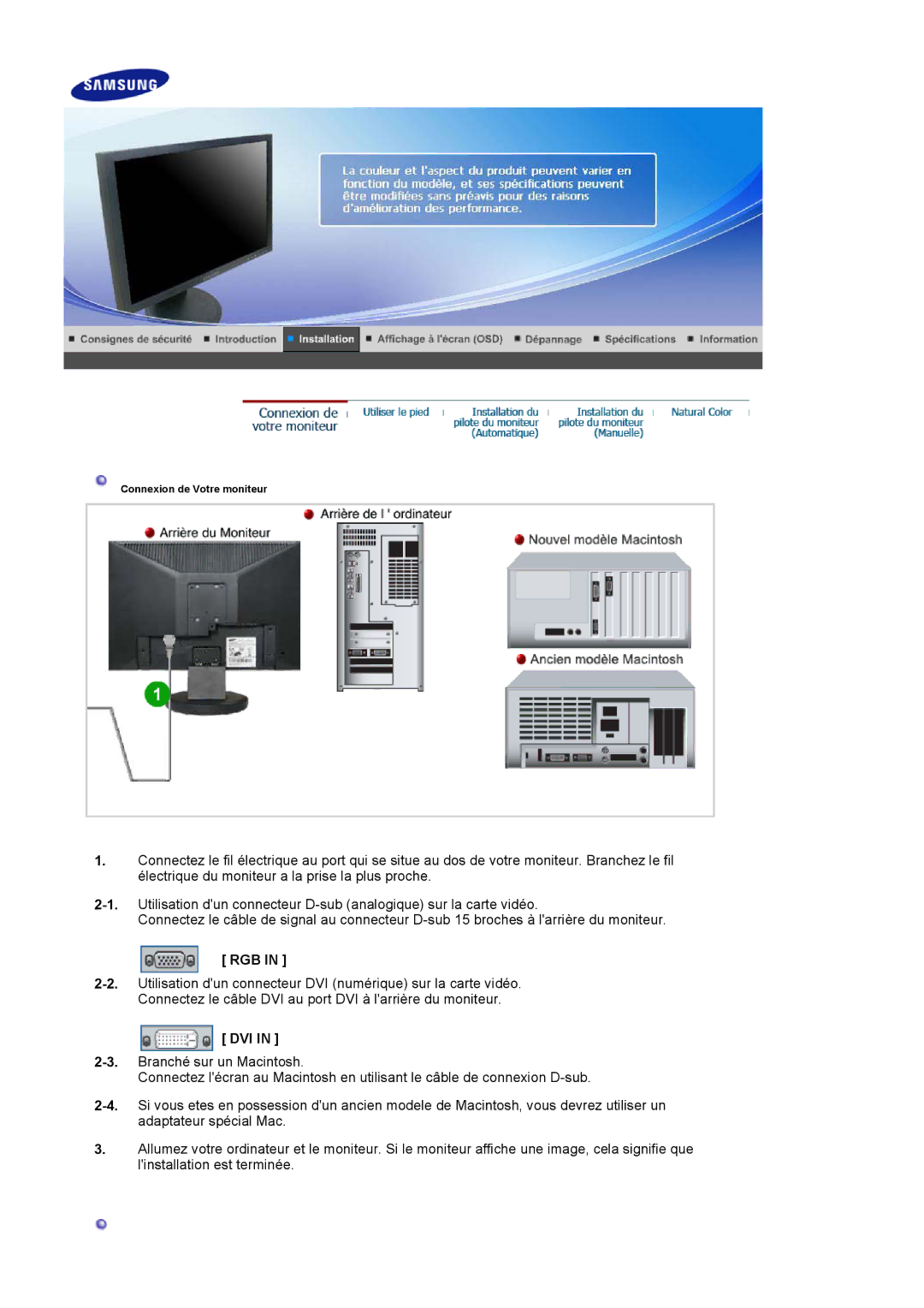 Samsung LS19HAWCSH/EDC, LS19HAWCSQ/EDC manual Rgb, Dvi 