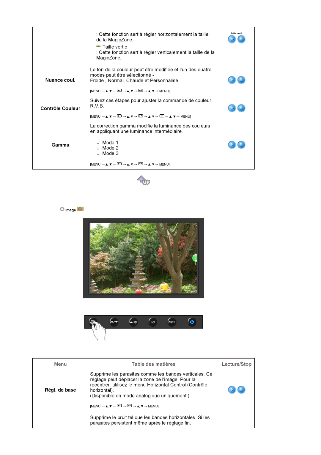 Samsung LS19HAWCSH/EDC, LS19HAWCSQ/EDC manual Nuance coul Contrôle Couleur Gamma, Régl. de base 