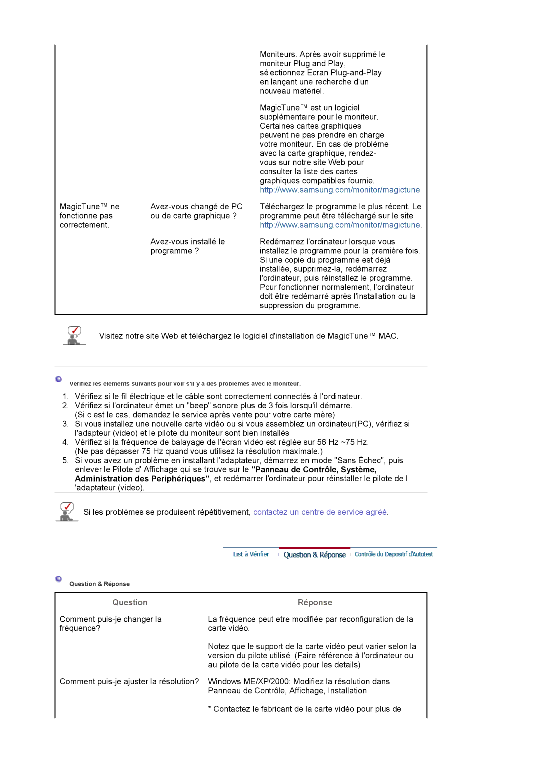 Samsung LS19HAWCSH/EDC, LS19HAWCSQ/EDC manual Question Réponse 