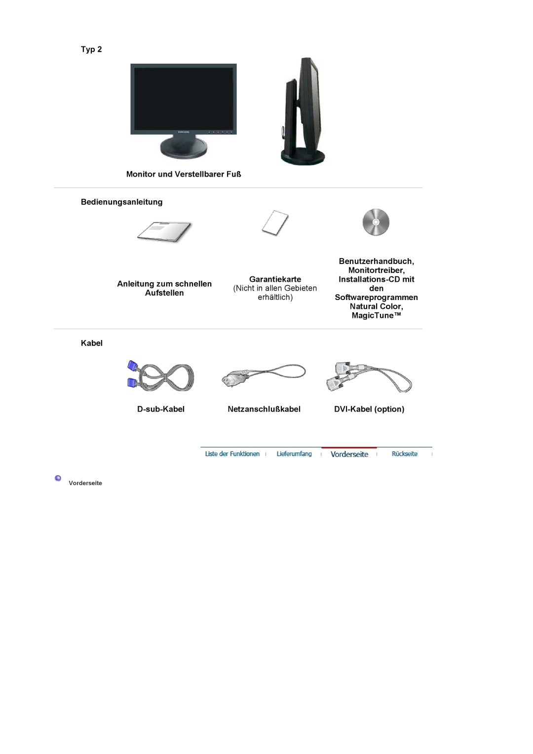 Samsung LS19HAWCSQ/EDC, LS19HAWCSH/EDC manual Installations-CD mit, Den, Aufstellen, Natural Color, MagicTune 