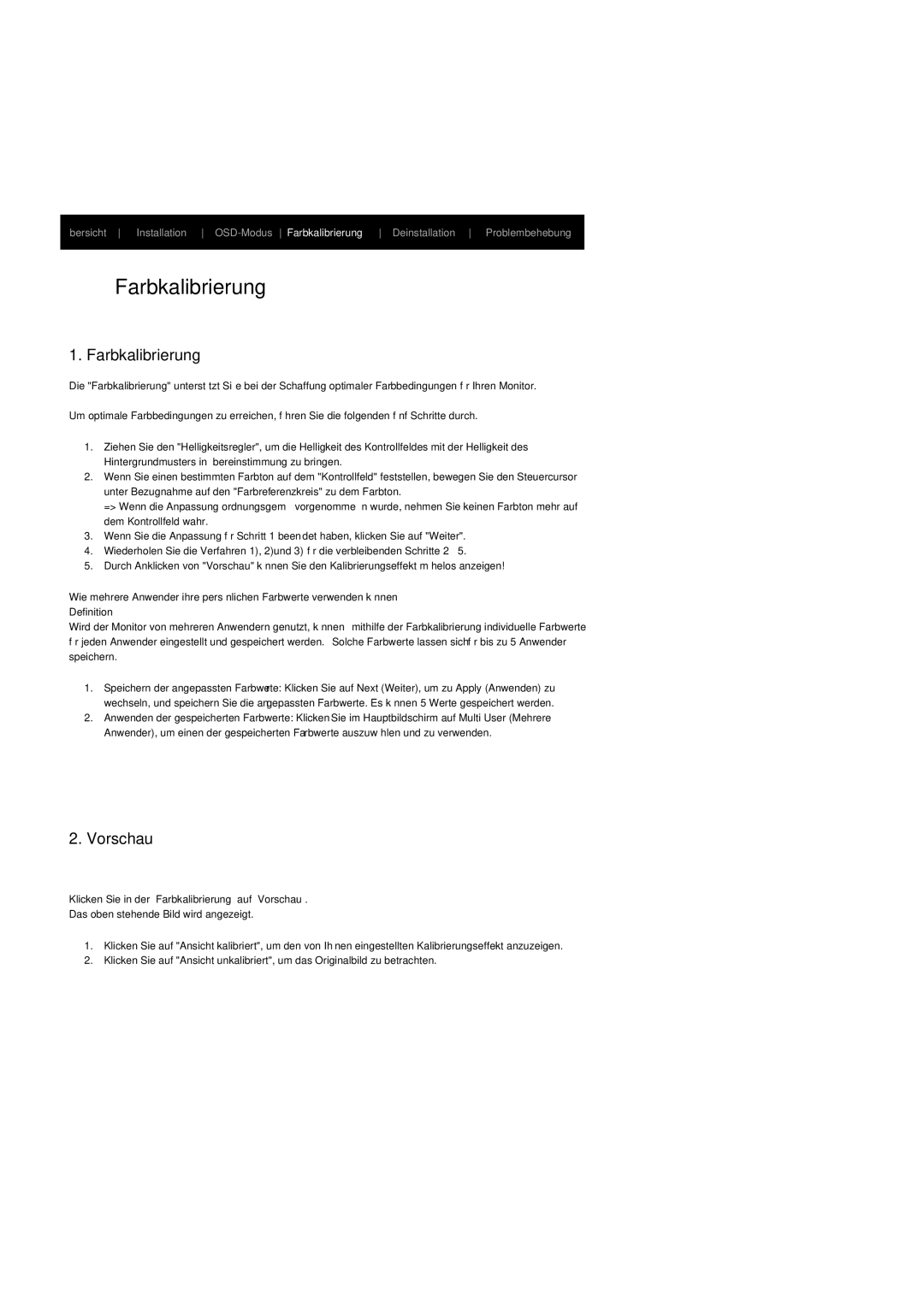 Samsung LS19HAWCSH/EDC, LS19HAWCSQ/EDC manual Farbkalibrierung 