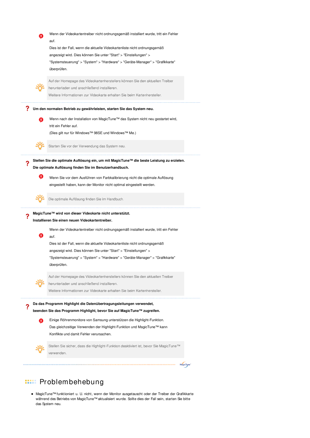 Samsung LS19HAWCSQ/EDC, LS19HAWCSH/EDC manual Starten Sie vor der Verwendung das System neu 