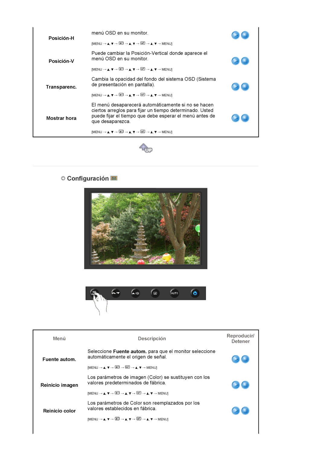 Samsung LS19HAWCSH/EDC manual Posición-H Posición-V Transparenc Mostrar hora, Fuente autom Reinicio imagen Reinicio color 