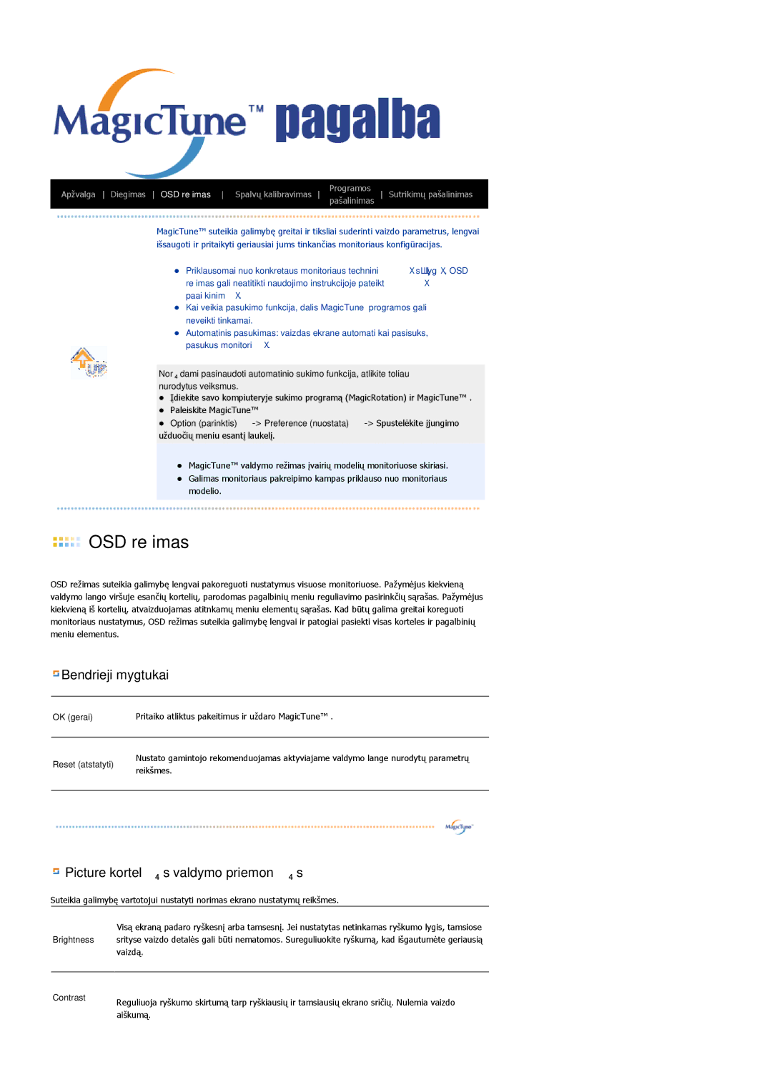 Samsung LS19HAWCSH/EDC, LS19HAWCSQ/EDC manual OSD režimas 