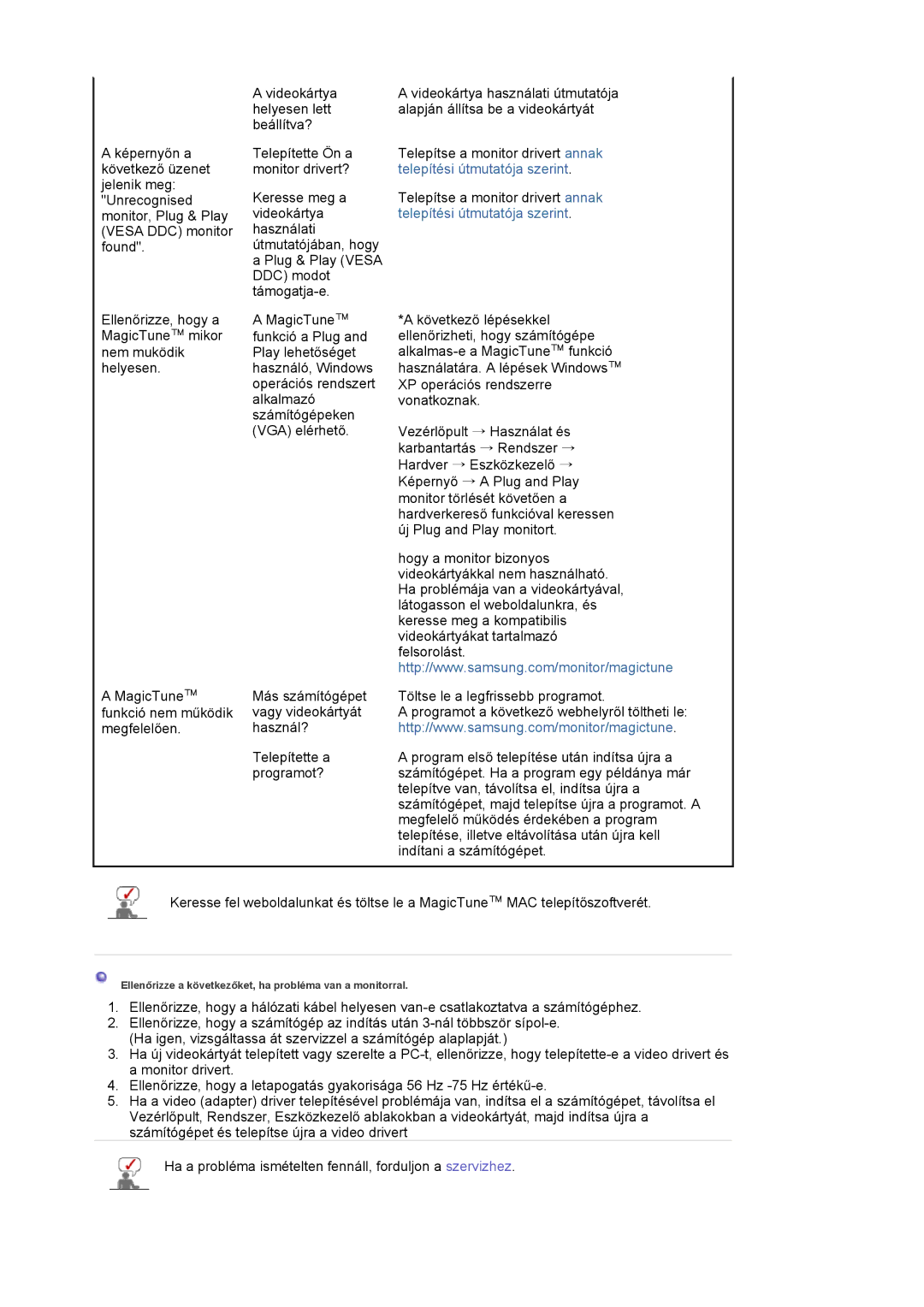 Samsung LS19HAWCSH/EDC, LS19HAWCSQ/EDC manual Telepítési útmutatója szerint 