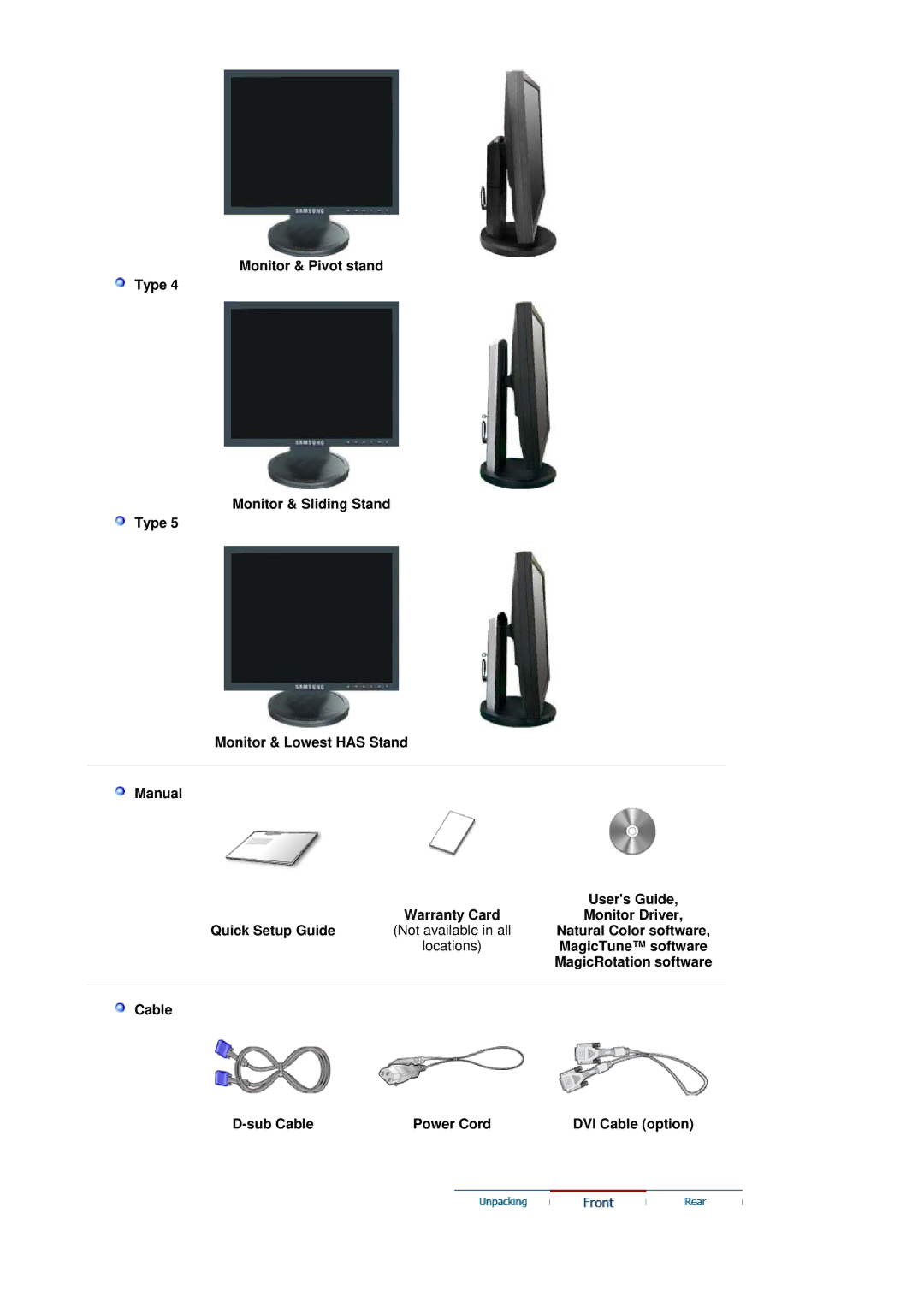 Samsung LS19HAXKBH/XSJ, LS17HAXKBV/XSJ Monitor Driver, Quick Setup Guide, Natural Color software, MagicRotation software 