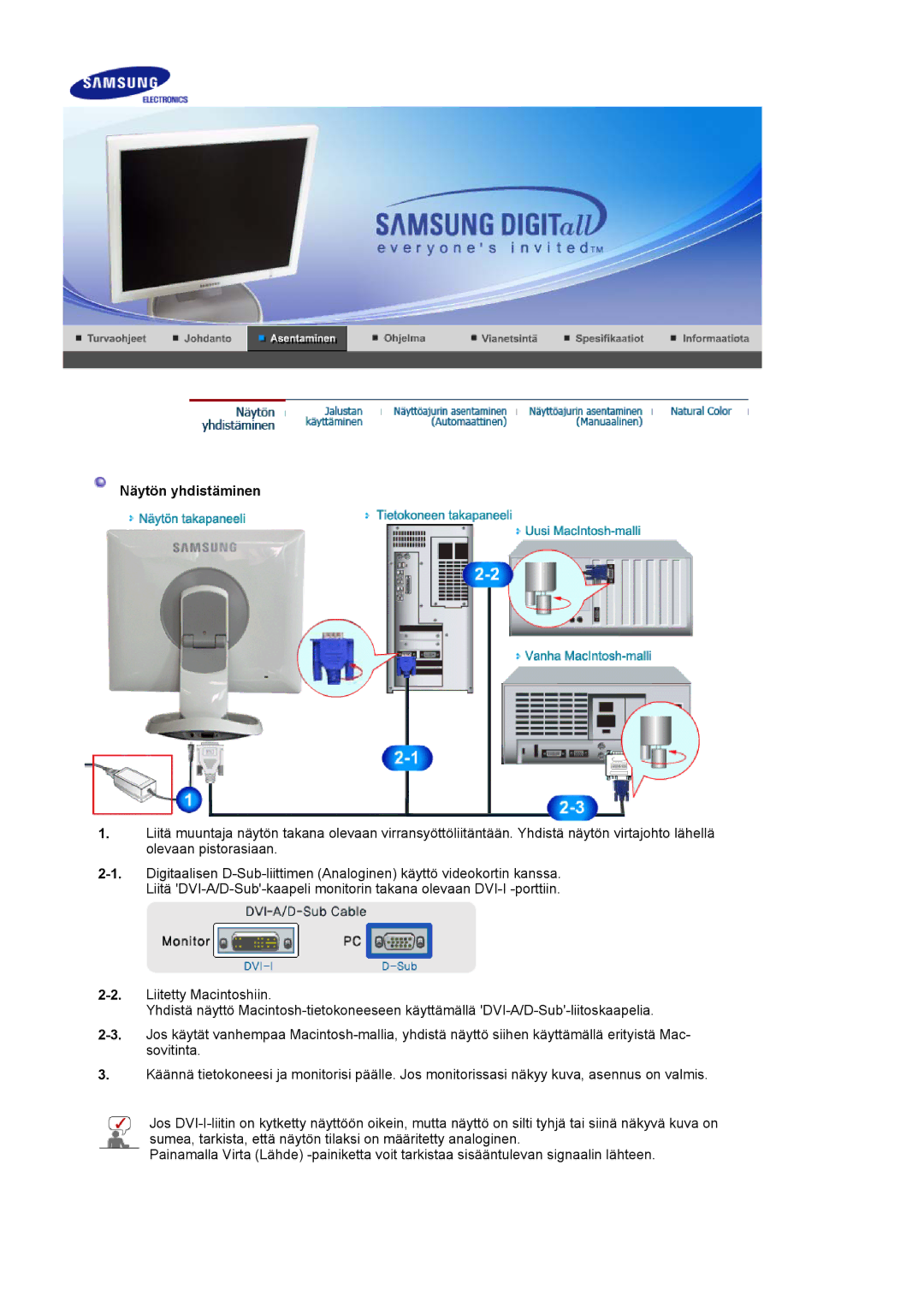 Samsung LS19HJDQFK/EDC manual Näytön yhdistäminen 