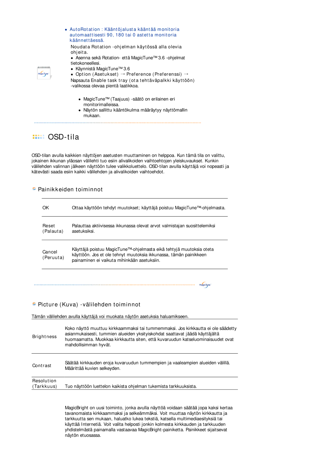 Samsung LS19HJDQFK/EDC manual OSD-tila 