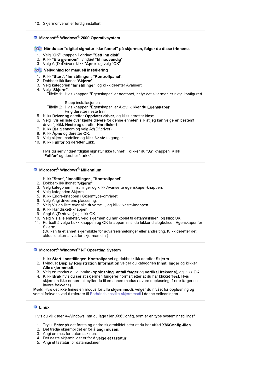 Samsung LS19HJDQFK/EDC manual Klikk Bla gjennom i vinduet fil nødvendig, Linux 