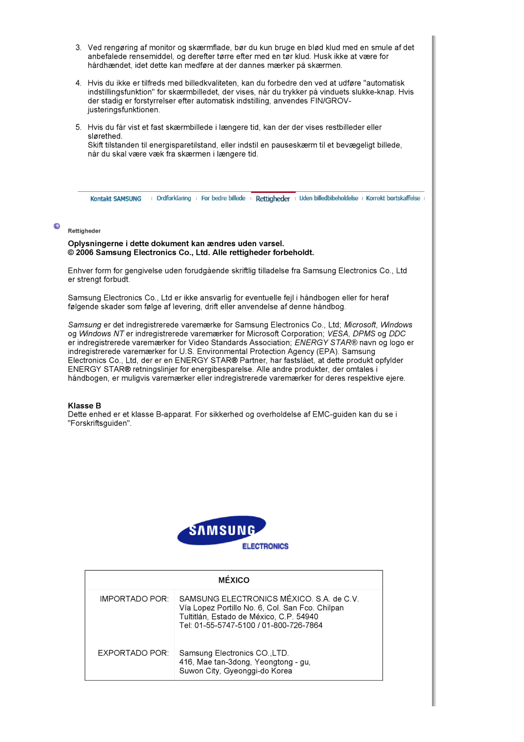 Samsung LS19HJDQFK/EDC manual México 