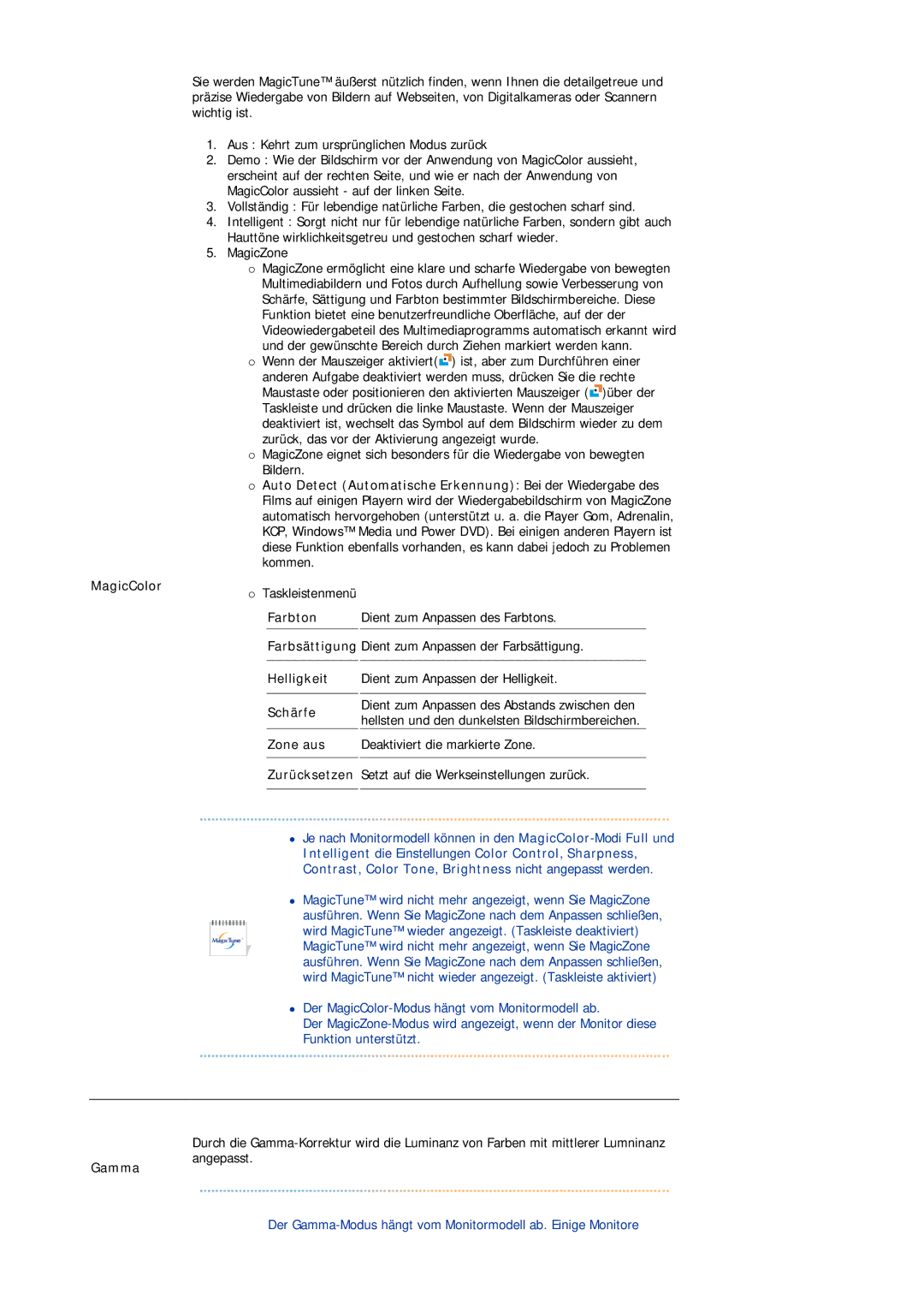 Samsung LS19HJDQHV/EDC, LS19HJDQH2/EDC manual Helligkeit Schärfe Zone aus Zurücksetzen 