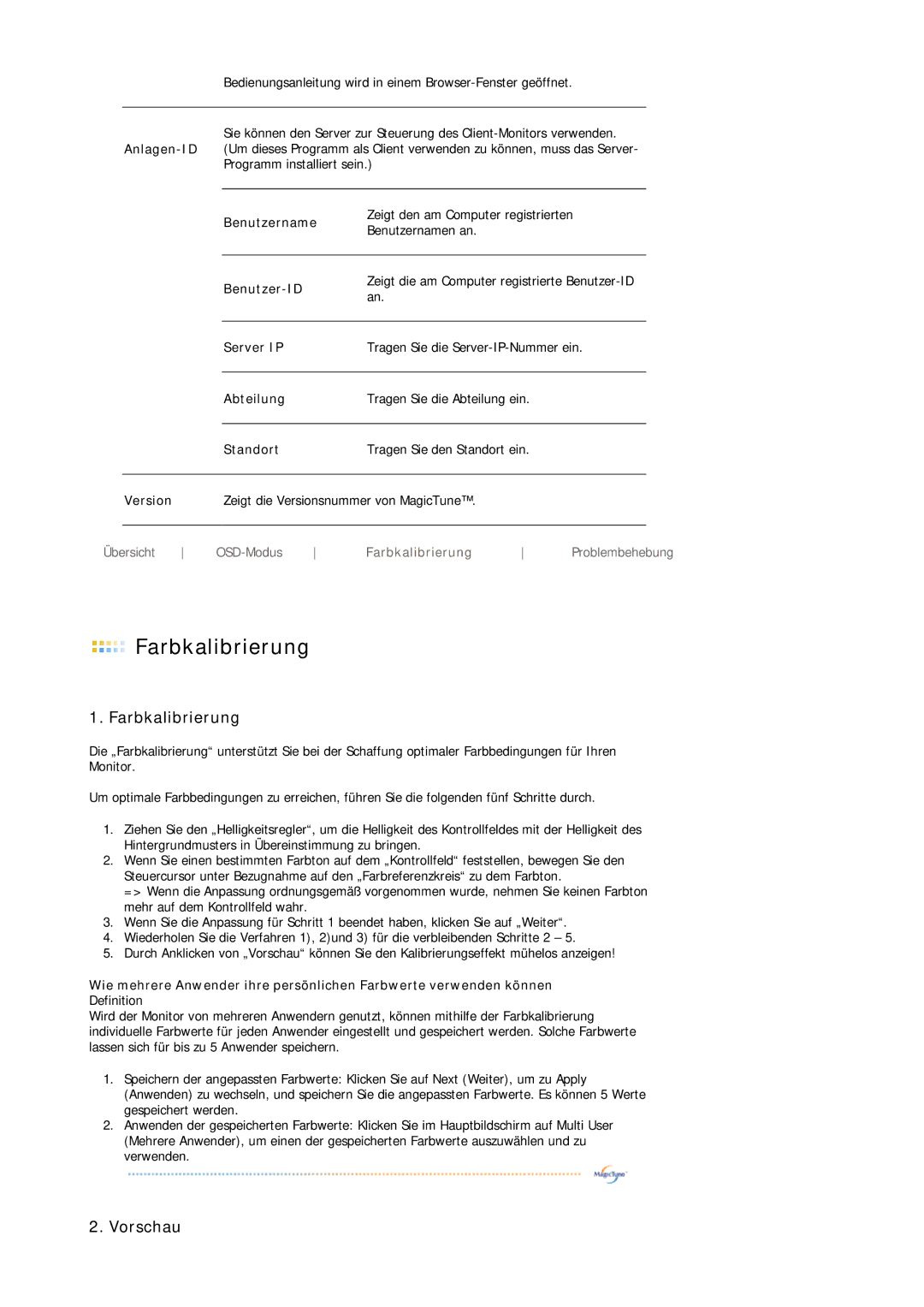 Samsung LS19HJDQHV/EDC, LS19HJDQH2/EDC manual Farbkalibrierung 