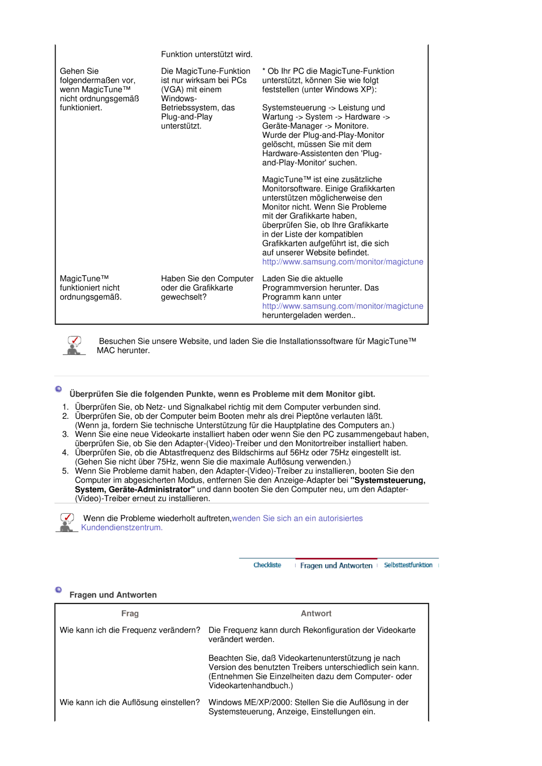 Samsung LS19HJDQH2/EDC, LS19HJDQHV/EDC manual Frag Antwort 