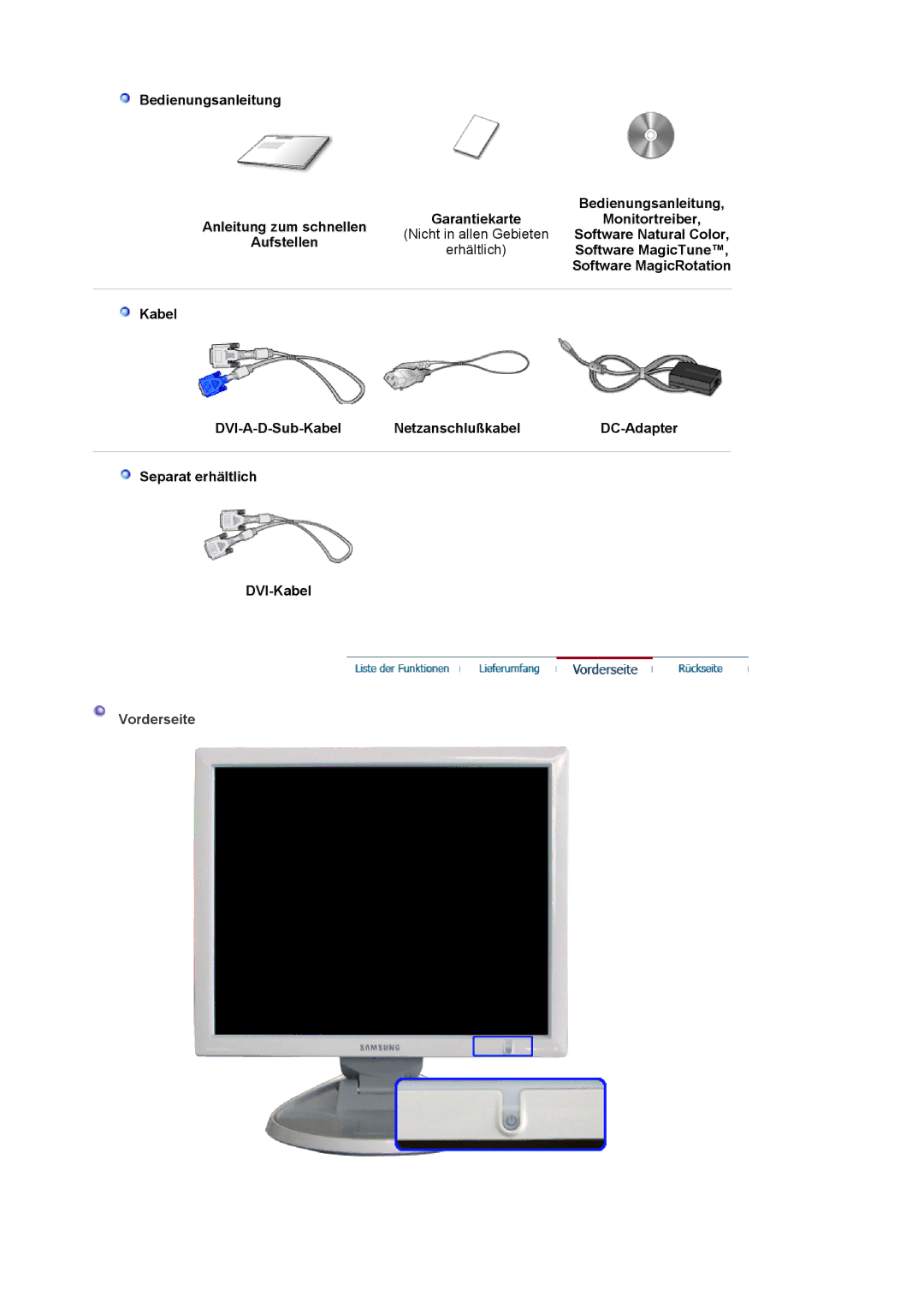 Samsung LS19HJDQFK/EDC Bedienungsanleitung Anleitung zum schnellen, Monitortreiber, Software Natural Color, Aufstellen 