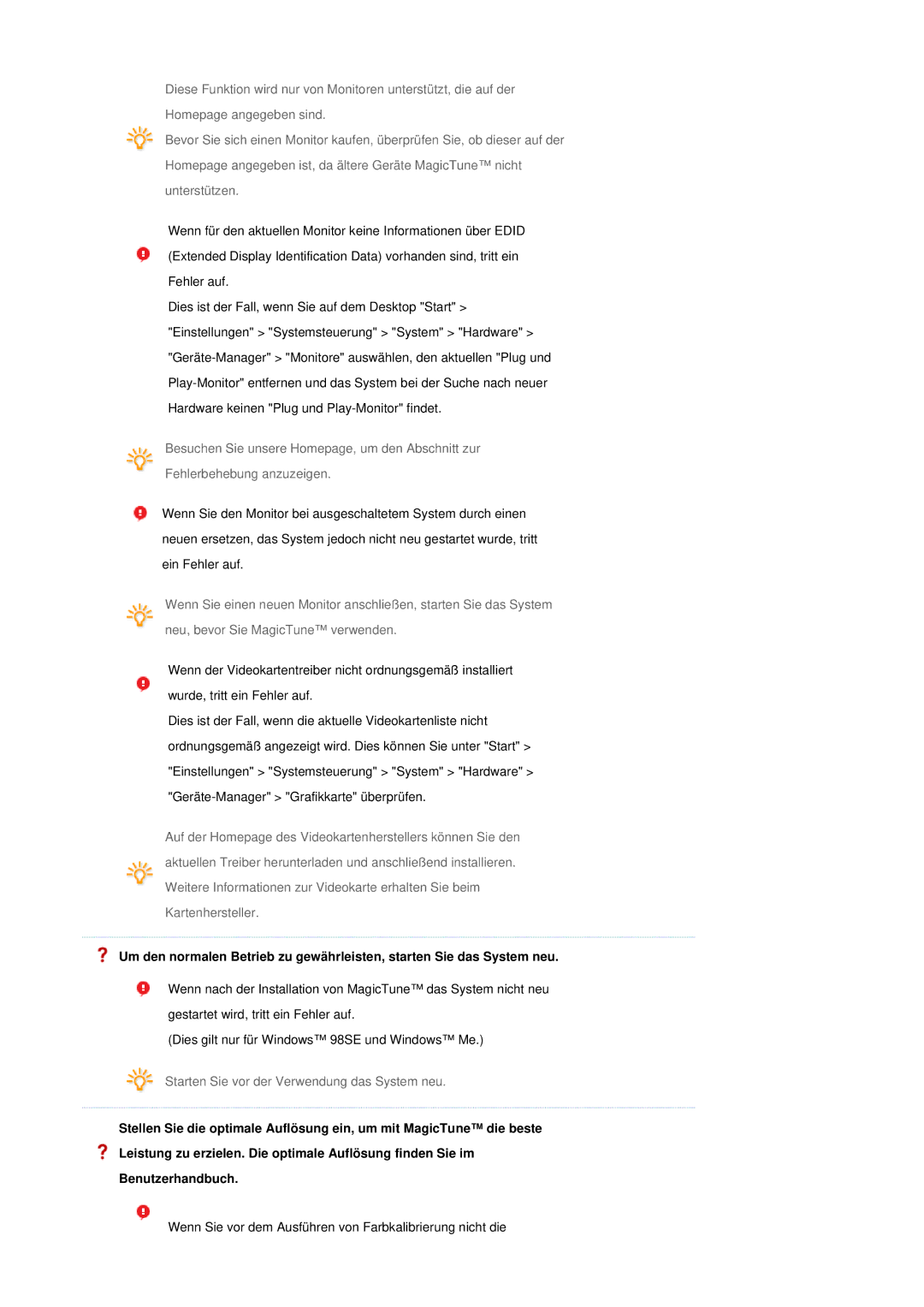 Samsung LS19HJDQFK/EDC, LS19HJDQHK/EDC manual Starten Sie vor der Verwendung das System neu 