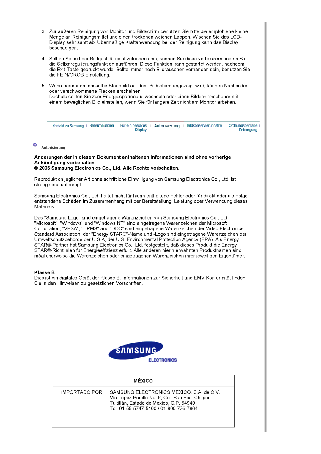 Samsung LS19HJDQFK/EDC, LS19HJDQHK/EDC manual México 