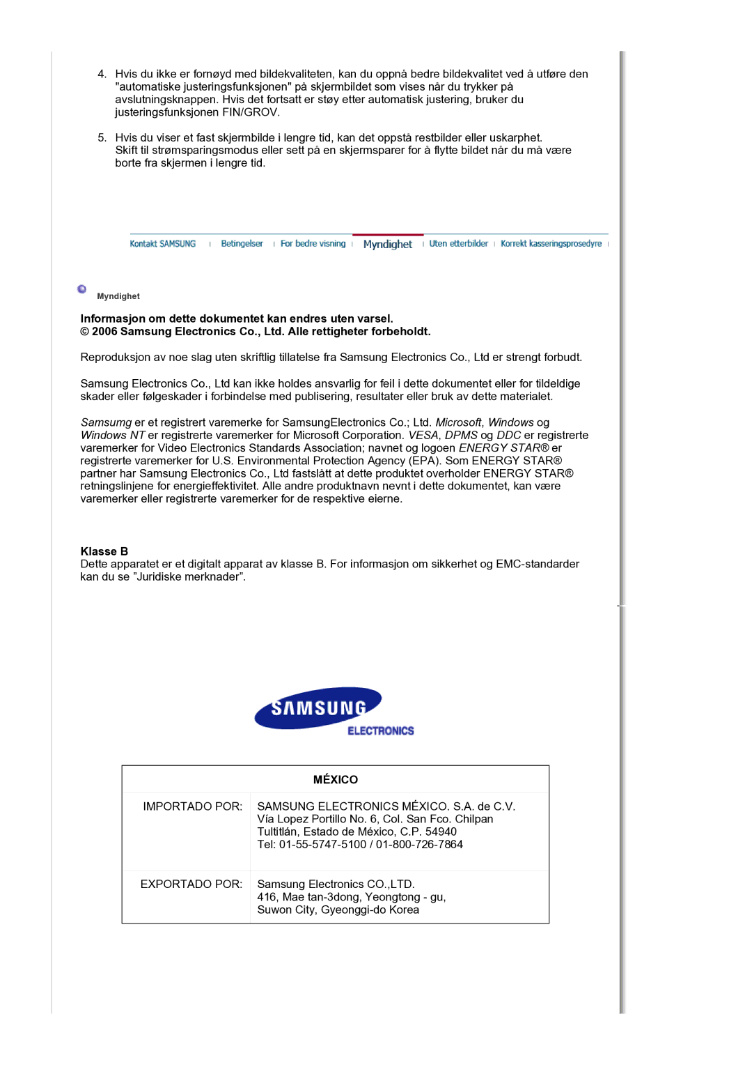 Samsung LS19HJDQHV/EDC manual México 