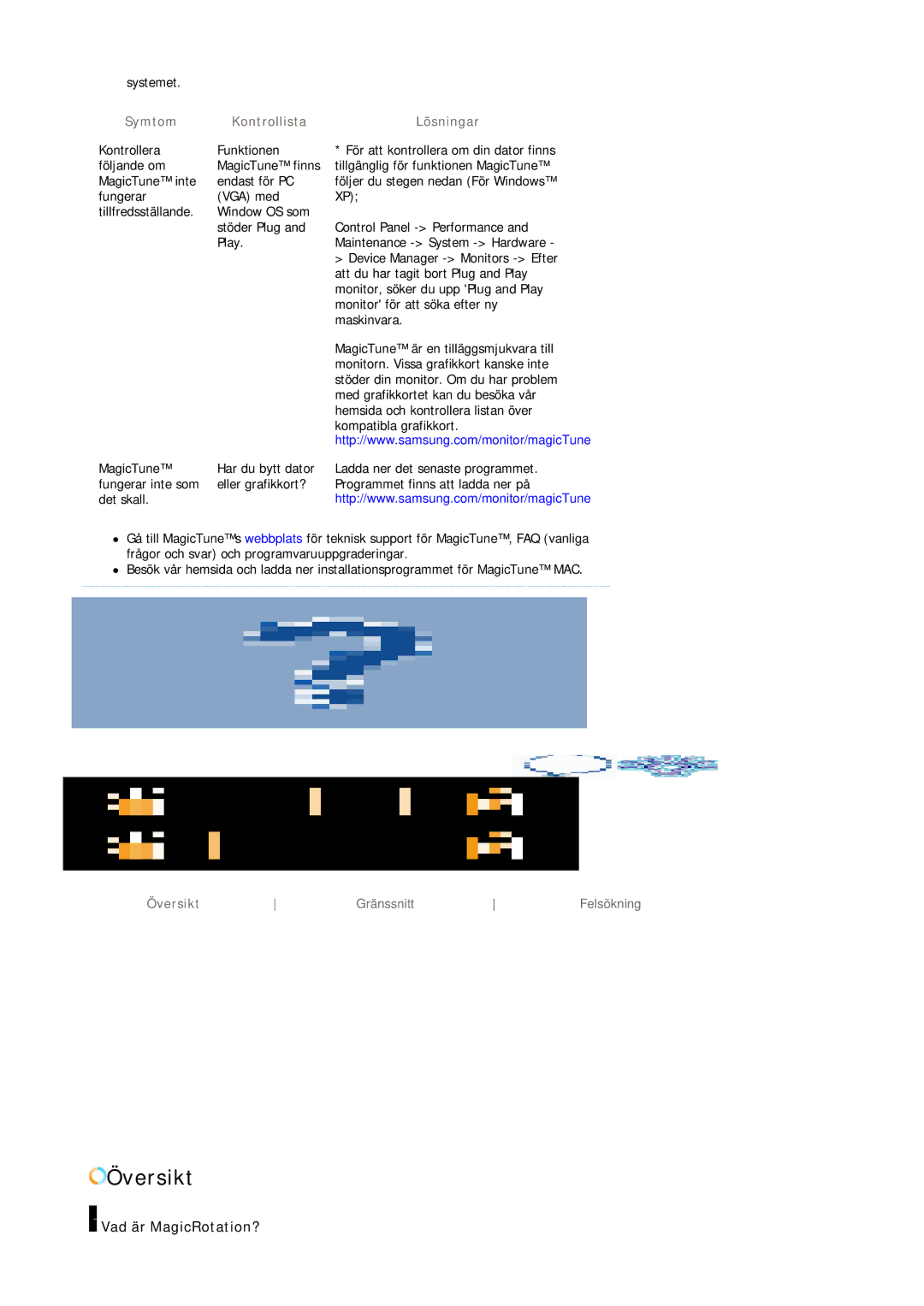 Samsung LS19HJDQHV/EDC manual Vad är MagicRotation? 