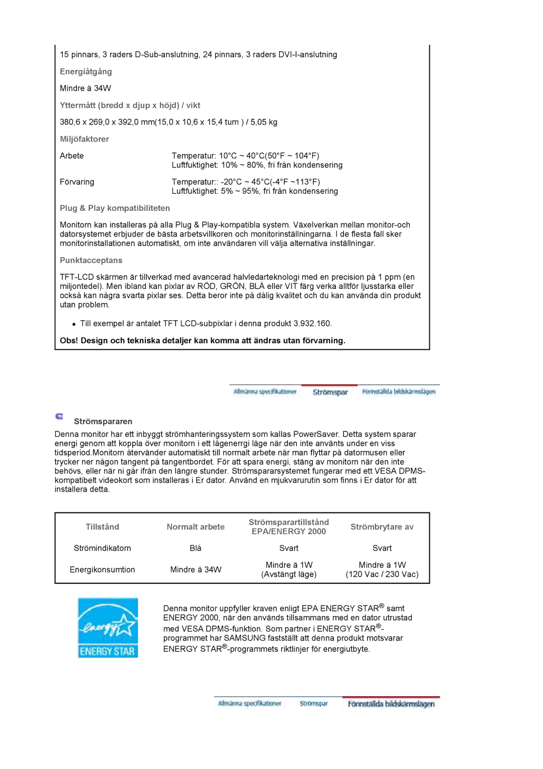 Samsung LS19HJDQHV/EDC manual Epa/Energy 