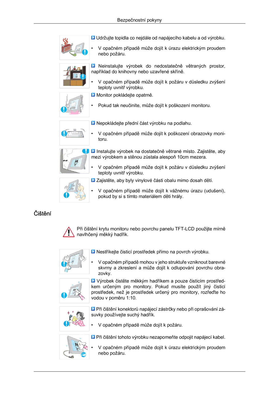 Samsung LS19LFYGF/EN manual Čištění 