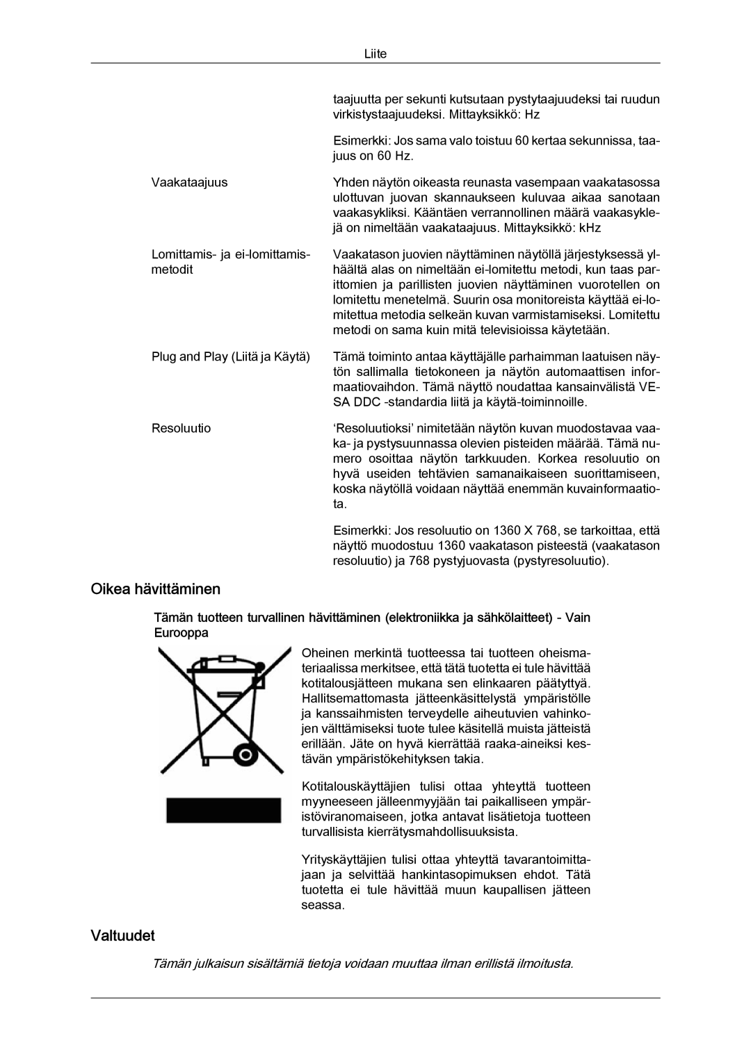 Samsung LS19LFYGF/EN, LS19LFYGFR/EN manual Oikea hävittäminen, Valtuudet 