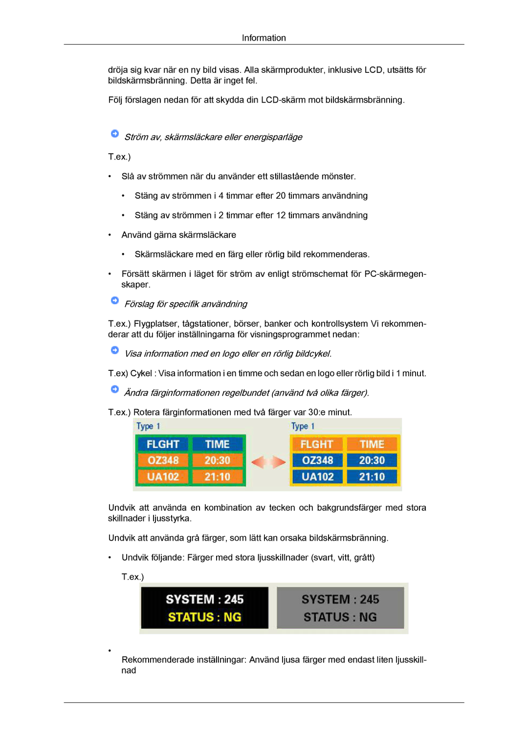 Samsung LS19LFYGF/EN, LS19LFYGFR/EN manual Ström av, skärmsläckare eller energisparläge 