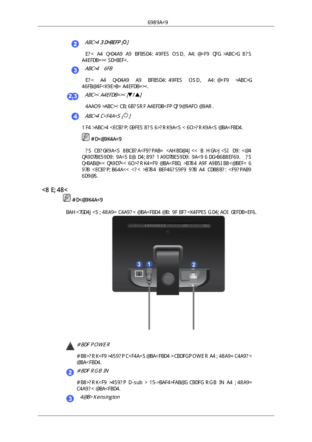 Samsung LS19LFYGFR/EN, LS19LFYGF/EN manual Вид сзади, Замок Kensington 