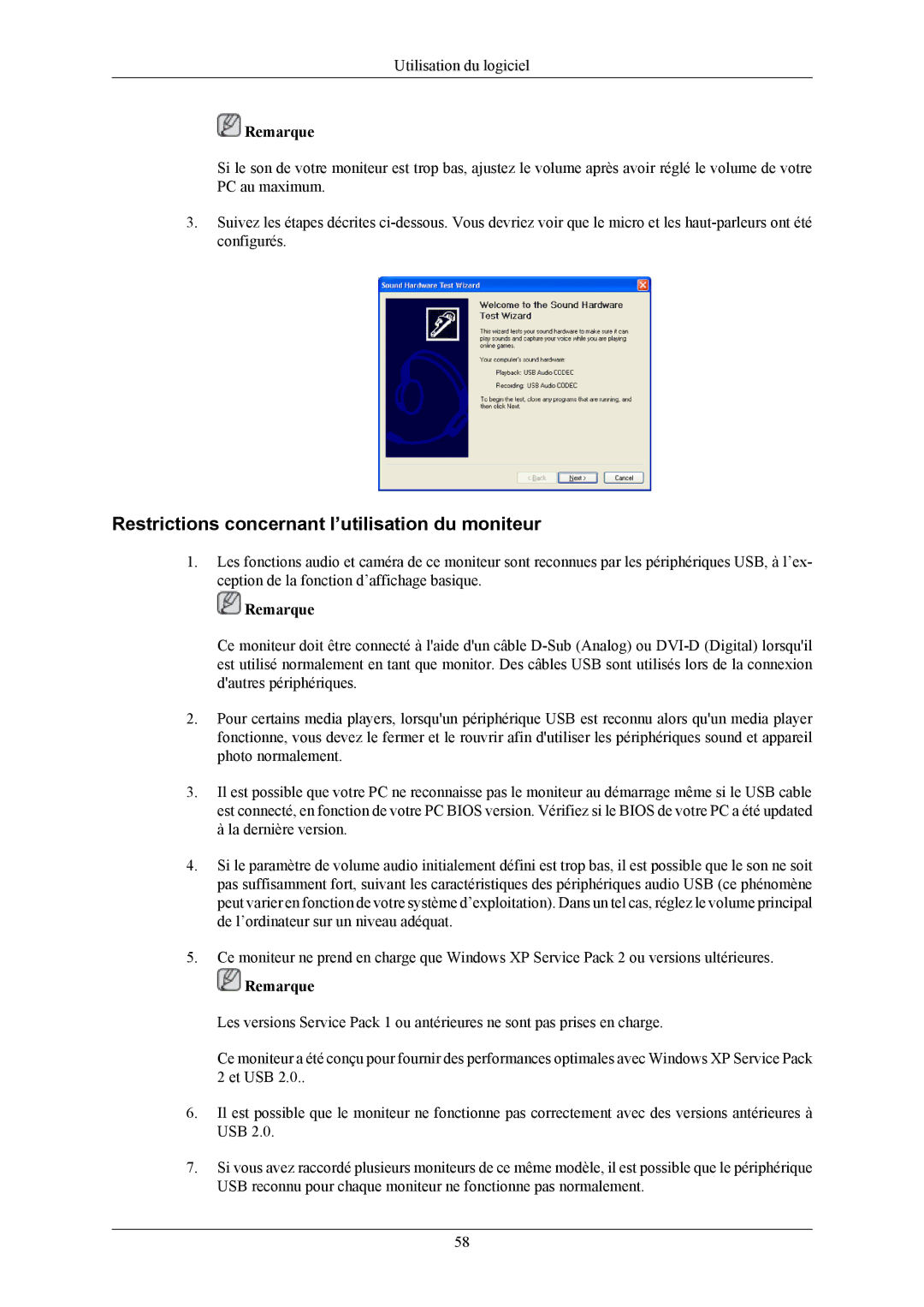 Samsung LS20LIUJFV/EN, LS19LIUKFV/EN manual Restrictions concernant l’utilisation du moniteur 