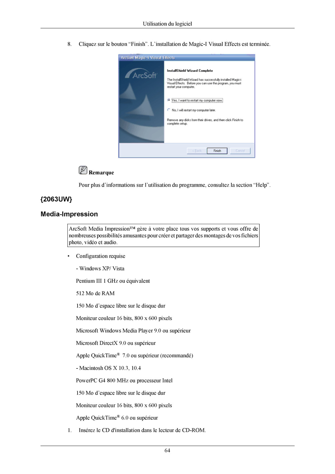 Samsung LS20LIUJFV/EN, LS19LIUKFV/EN manual 2063UW Media-Impression 