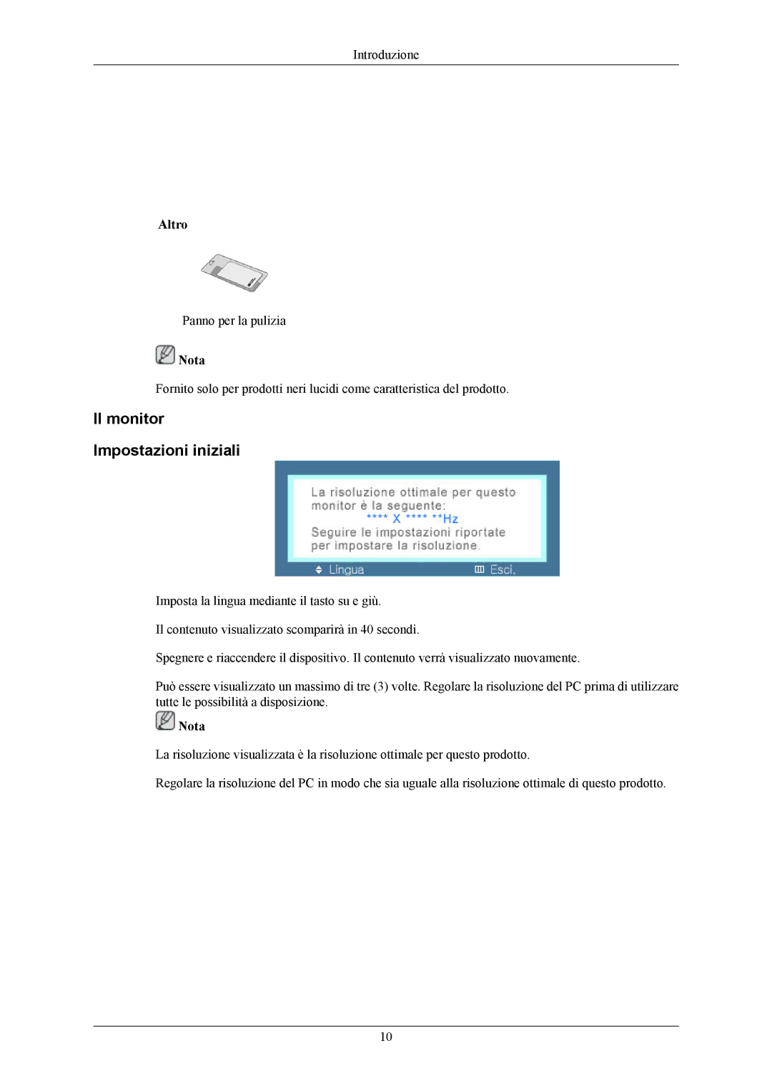 Samsung LS20LIUJFV/EN, LS19LIUKFV/EN manual Il monitor Impostazioni iniziali 