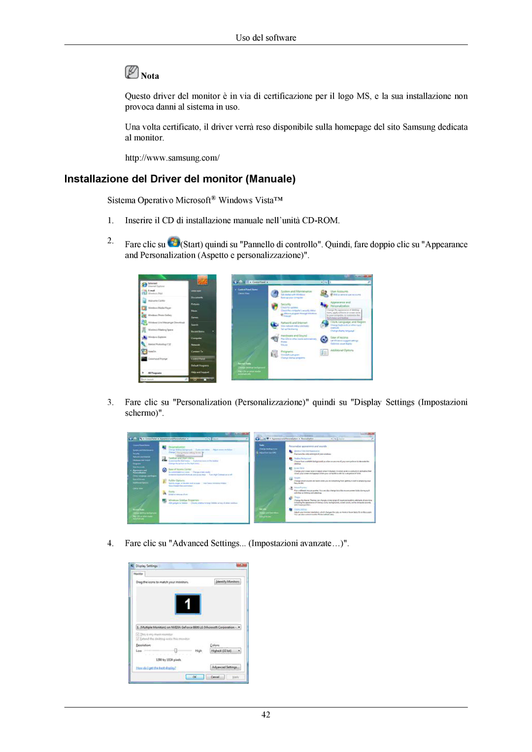 Samsung LS20LIUJFV/EN, LS19LIUKFV/EN manual Installazione del Driver del monitor Manuale 