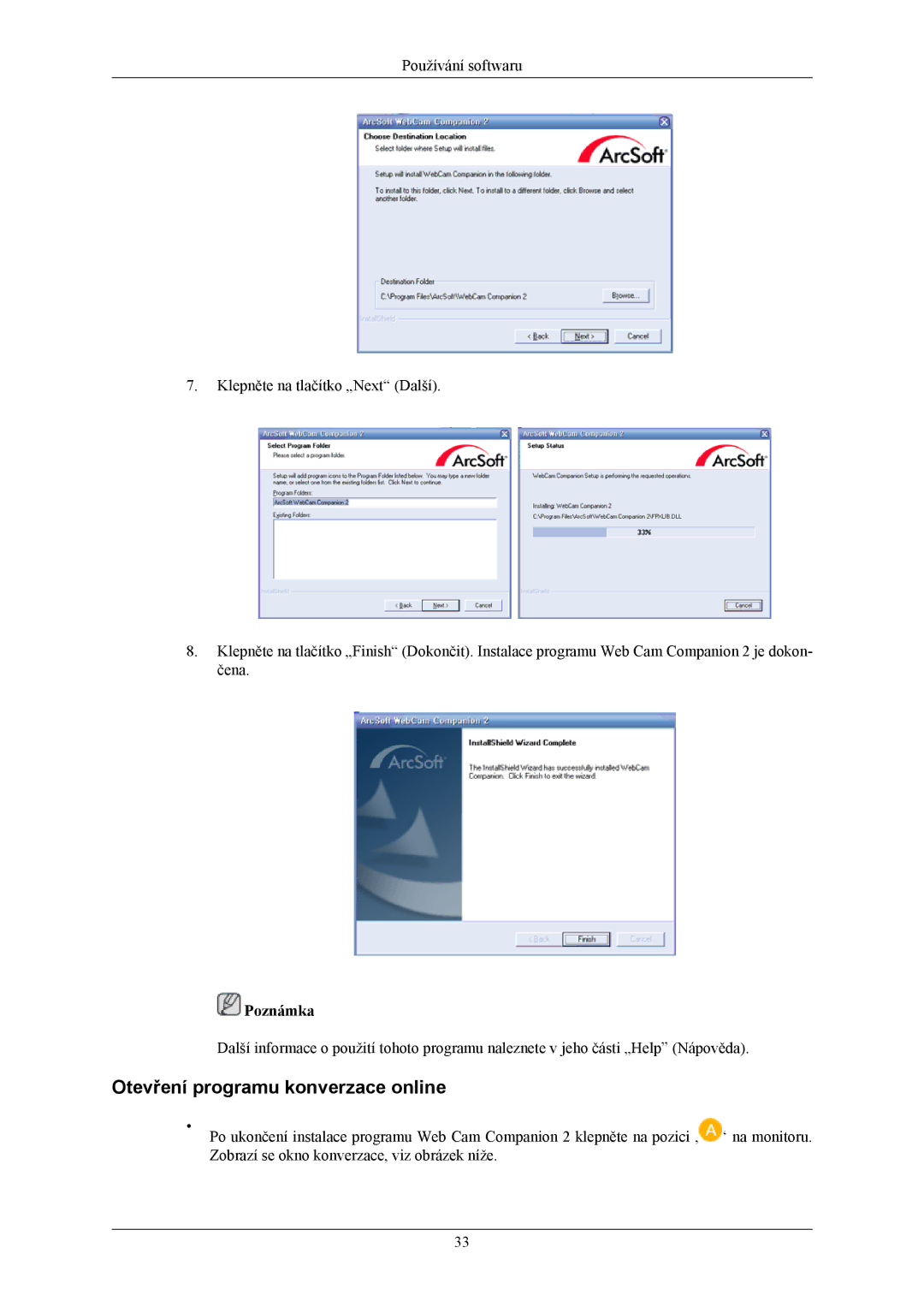 Samsung LS19LIUKFV/EN, LS20LIUJFV/EN manual Otevření programu konverzace online 