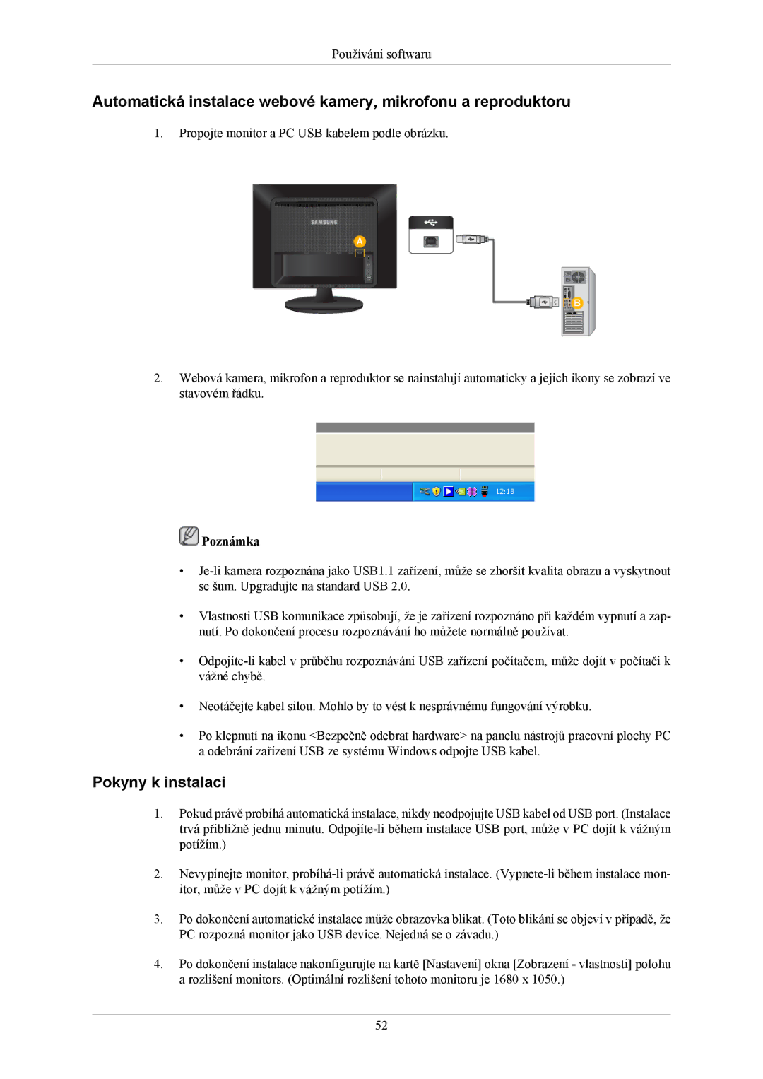 Samsung LS20LIUJFV/EN, LS19LIUKFV/EN manual Pokyny k instalaci 