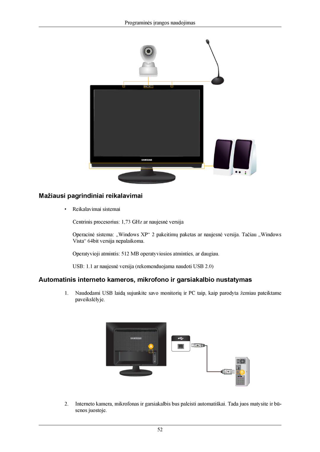 Samsung LS20LIUJFV/EN, LS19LIUKFV/EN manual Mažiausi pagrindiniai reikalavimai 