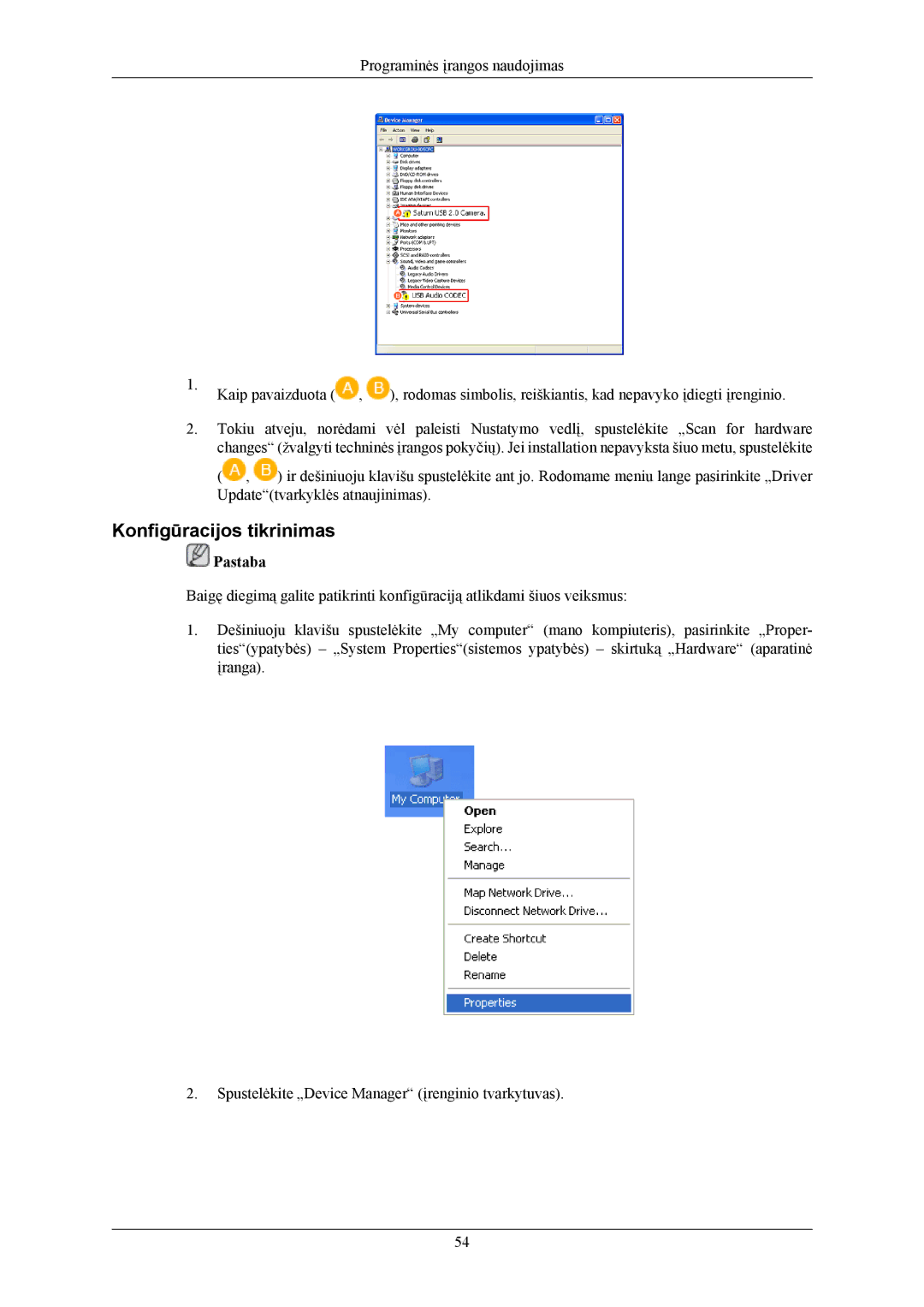 Samsung LS20LIUJFV/EN, LS19LIUKFV/EN manual Konfigūracijos tikrinimas 