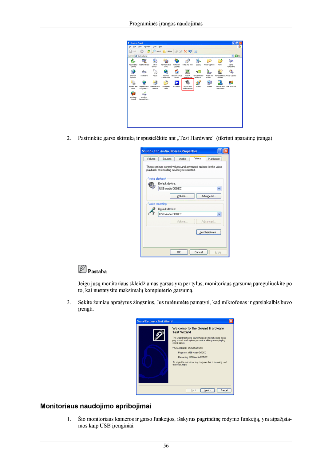 Samsung LS20LIUJFV/EN, LS19LIUKFV/EN manual Monitoriaus naudojimo apribojimai 