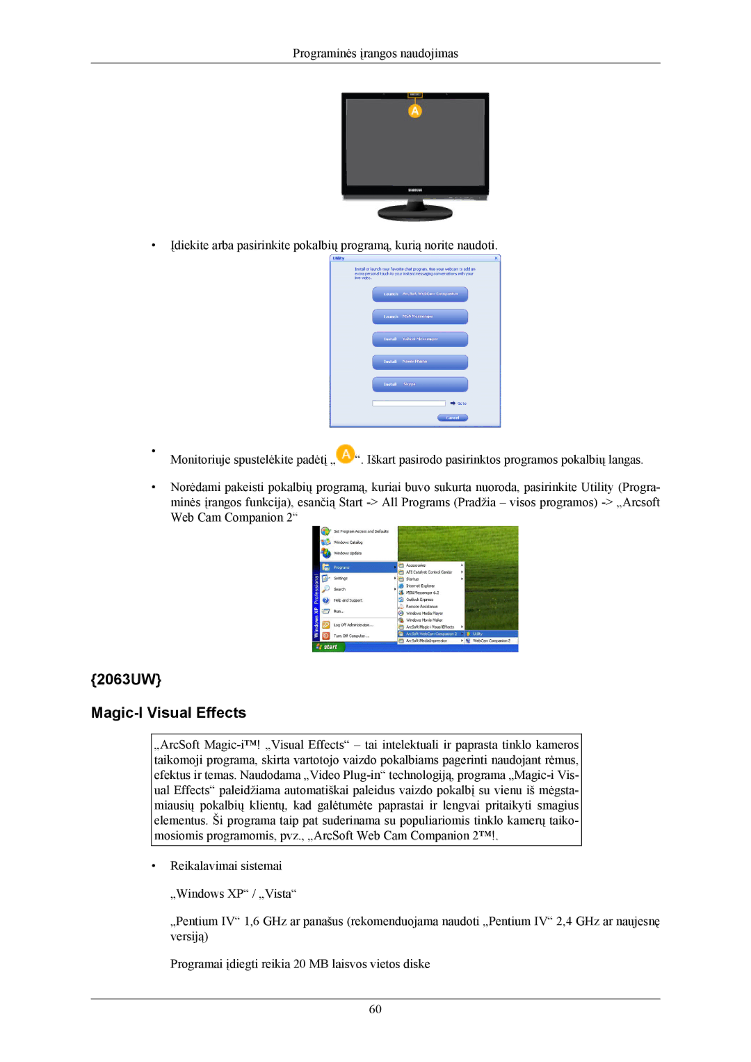 Samsung LS20LIUJFV/EN, LS19LIUKFV/EN manual 2063UW Magic-I Visual Effects 