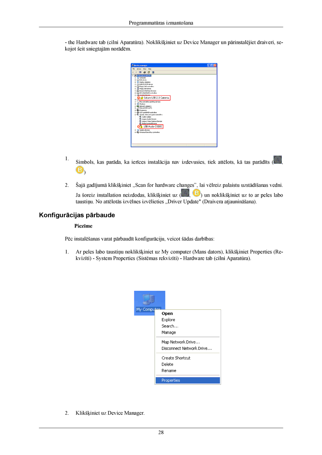 Samsung LS20LIUJFV/EN, LS19LIUKFV/EN manual Konfigurācijas pārbaude 