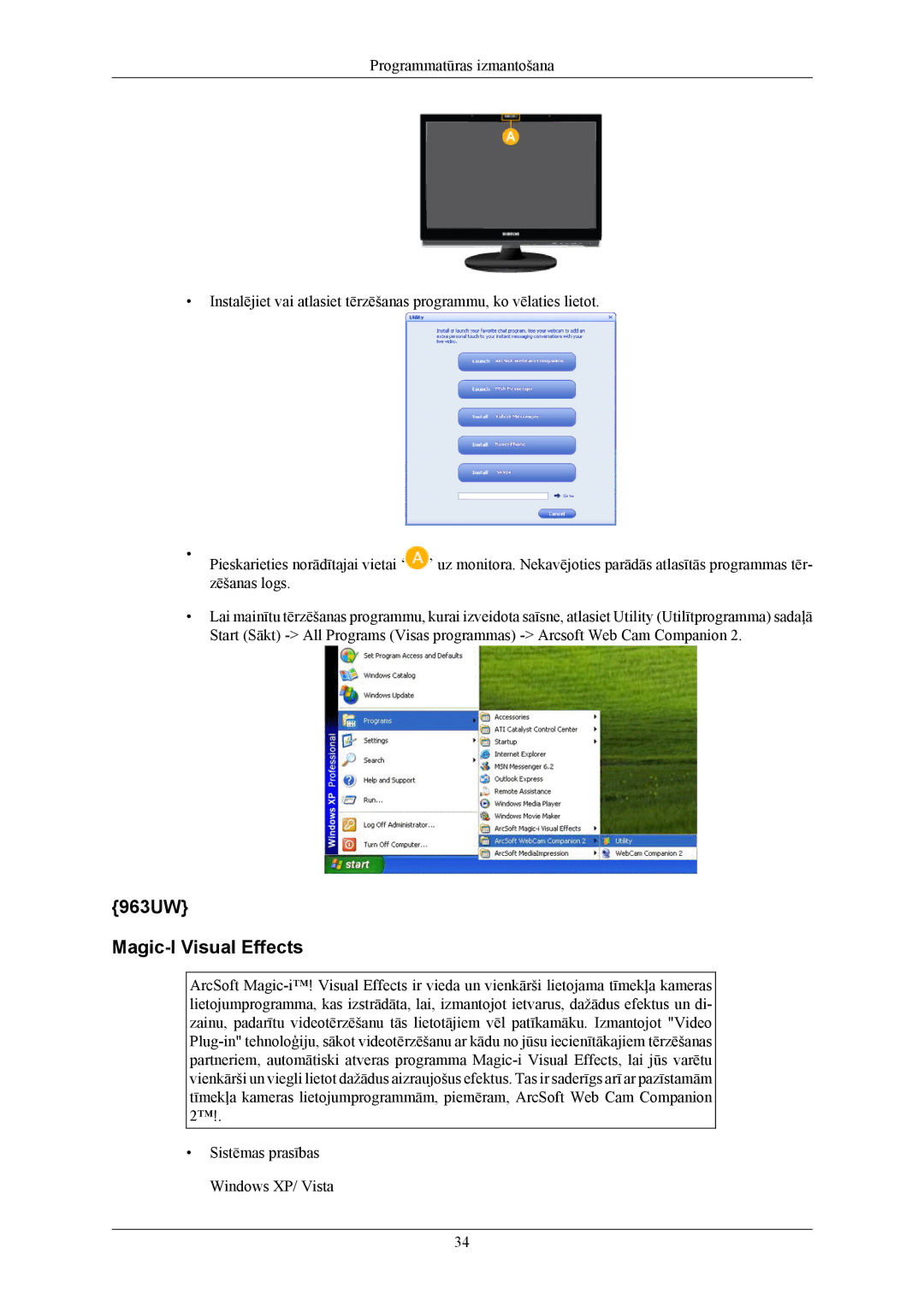 Samsung LS20LIUJFV/EN, LS19LIUKFV/EN manual 963UW Magic-I Visual Effects 