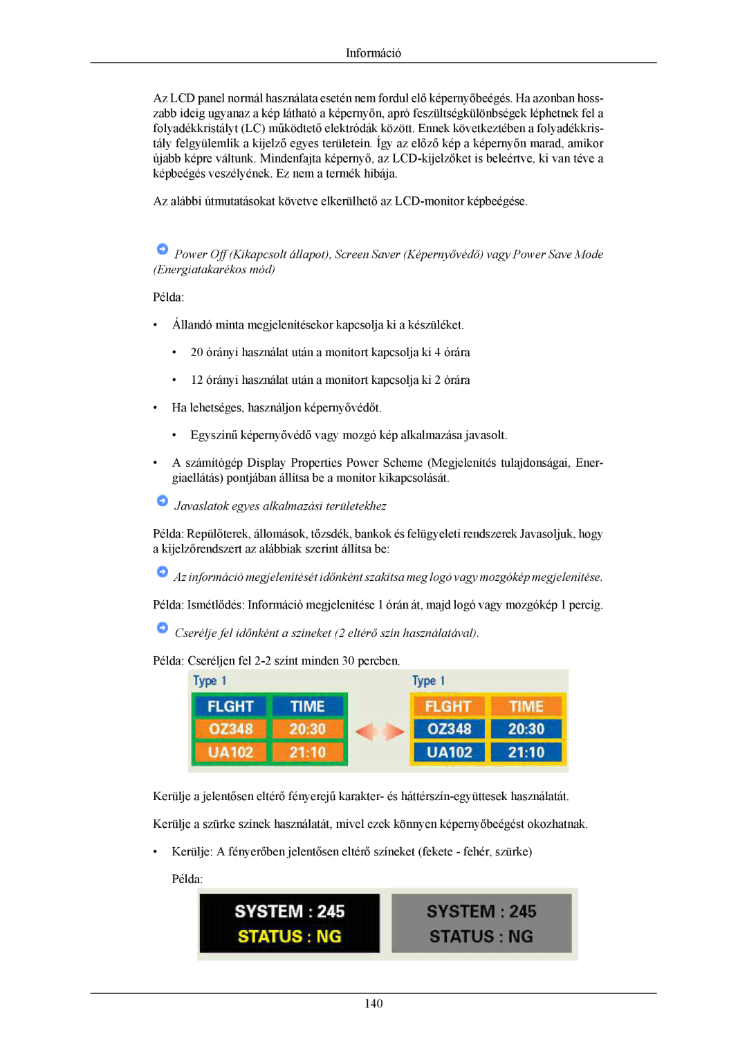 Samsung LS20LIUJFV/EN, LS19LIUKFV/EN manual Cserélje fel időnként a színeket 2 eltérő szín használatával 