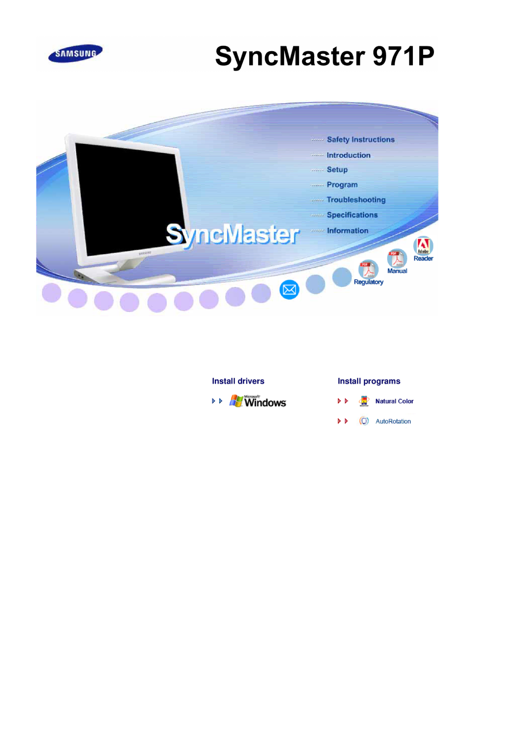 Samsung LS19MBXXFV/EDC, LS19MBPXFV/EDC, LS19MBPXHV/EDC, LS19MBXXHV/EDC, LS19MBXXX2/CI, LS19MBXXF2/CI manual SyncMaster 971P 