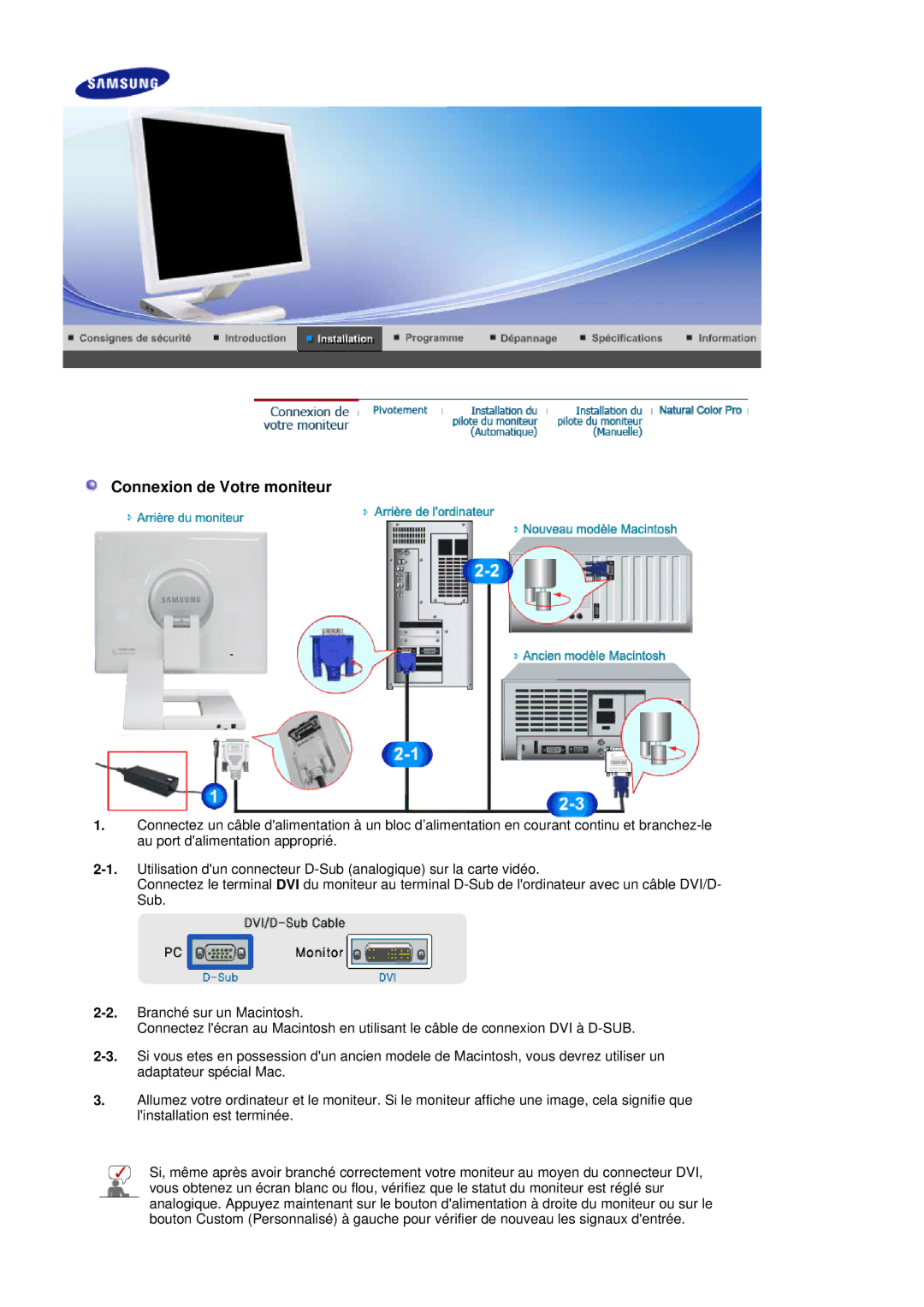 Samsung LS19MBPXFV/EDC, LS19MBXXFV/EDC, LS19MBPXHV/EDC, LS19MBXXHV/EDC manual Connexion de Votre moniteur 