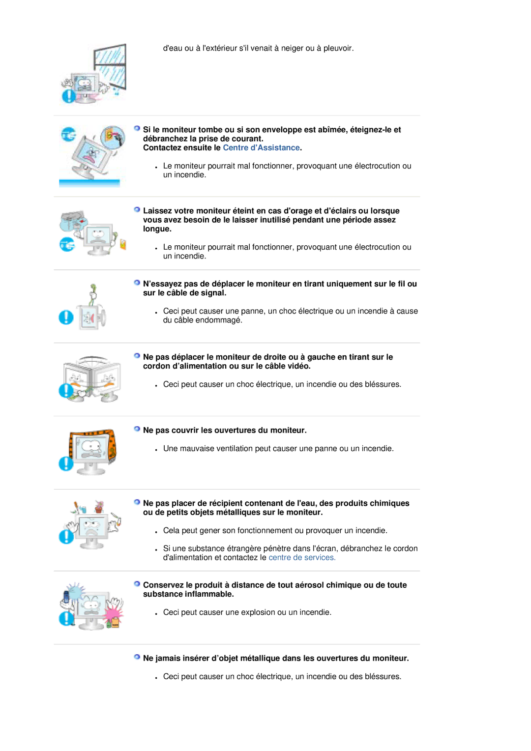 Samsung LS19MBXXHV/EDC, LS19MBPXFV/EDC, LS19MBXXFV/EDC, LS19MBPXHV/EDC manual Ne pas couvrir les ouvertures du moniteur 