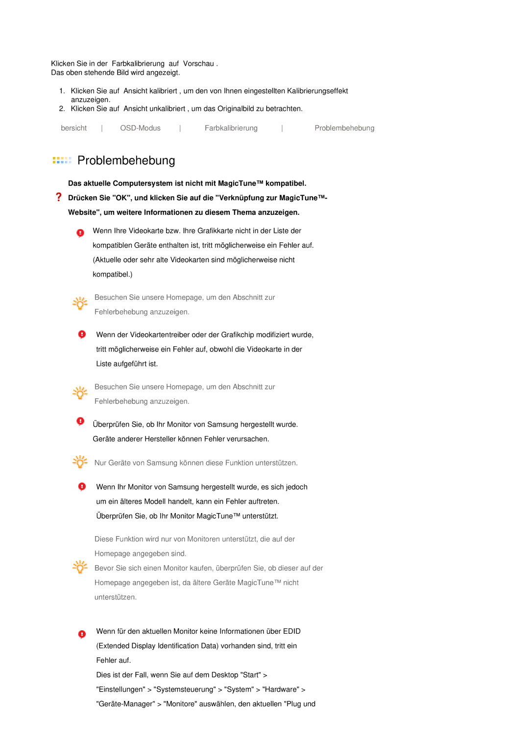 Samsung LS19MBXXHV/EDC, LS19MBPXFV/EDC manual Problembehebung, Nur Geräte von Samsung können diese Funktion unterstützen 