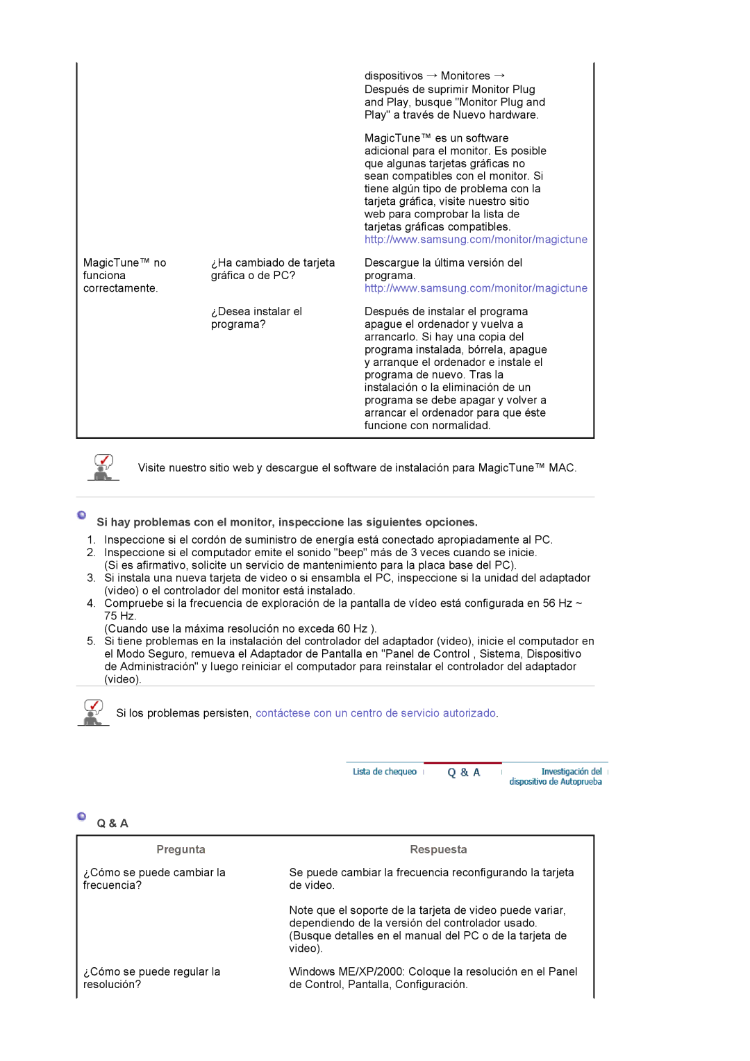 Samsung LS19MBXXFV/EDC, LS19MBPXFV/EDC, LS19MBPXHV/EDC, LS19MBXXHV/EDC manual Pregunta Respuesta 