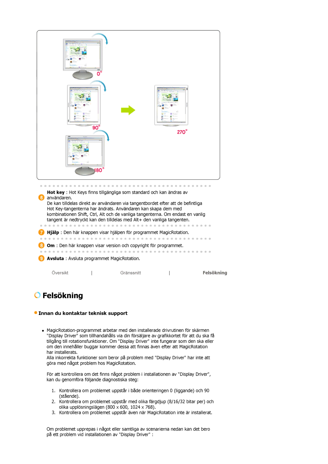 Samsung LS19MBPXFV/EDC, LS19MBXXFV/EDC, LS19MBPXHV/EDC, LS19MBXXHV/EDC manual Innan du kontaktar teknisk support 