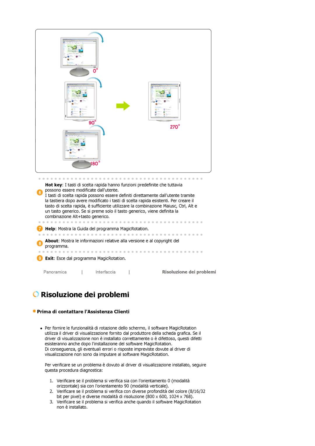 Samsung LS19MBPXFV/EDC, LS19MBXXFV/EDC, LS19MBPXHV/EDC, LS19MBXXHV/EDC manual Risoluzione dei problemi 