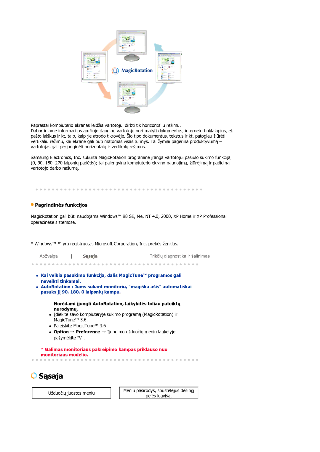 Samsung LS19MBXXFV/EDC, LS19MBPXFV/EDC, LS19MBPXHV/EDC, LS19MBXXHV/EDC manual Sąsaja 